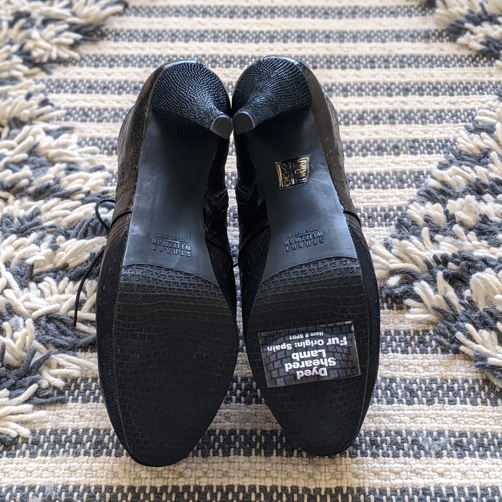 Stuart Weitzman Black Leather Boots Size 8 - Picture 7 of 13